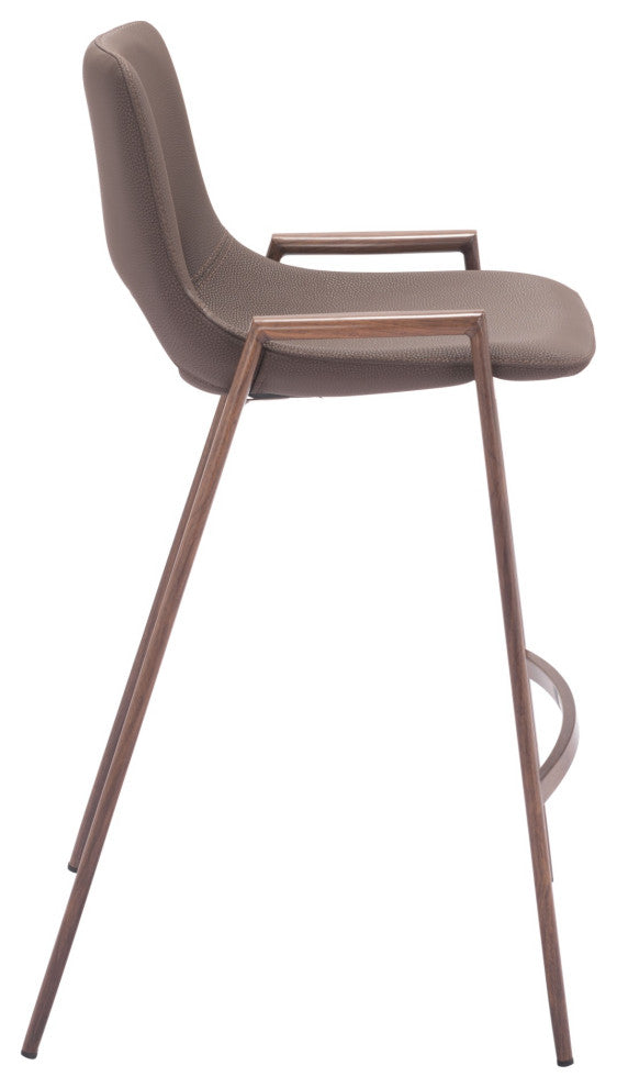Desi Counter Stool, Set of 2, Brown and Walnut