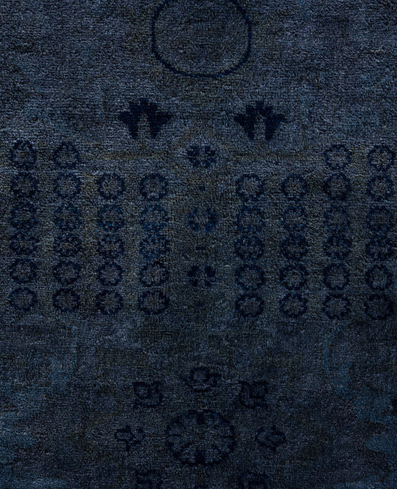 Overdyed One-of-a-Kind Hand-Knotted Area Rug Black, 8' 1" x 10' 3"