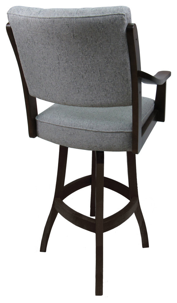 Swivel Counter Wood Bar Stool Casa on S-Base, Hemsath Slate, Brown Honey, 30"