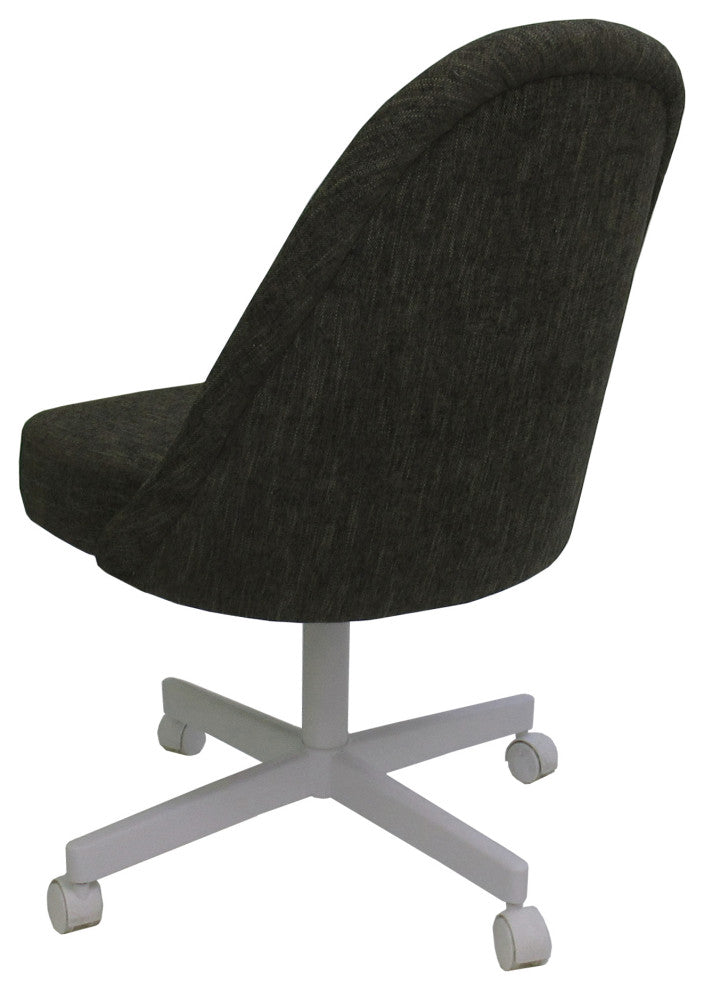 M-235 Swivel Metal Dining Caster Chair, Sanora Brown - White