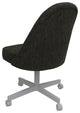 M-235 Swivel Metal Dining Caster Chair, Sanora Brown - White