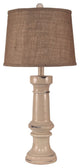 Chunky Distressed Cottage Casual Table Lamp, 16"x33"