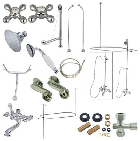 Kingston Brass Clawfoot Tub Faucet Package, Polished Chrome
