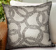 Plutus Orbit Rain Charcoal Scales Luxury Outdoor/Indoor Throw Pillow, 22"x22"