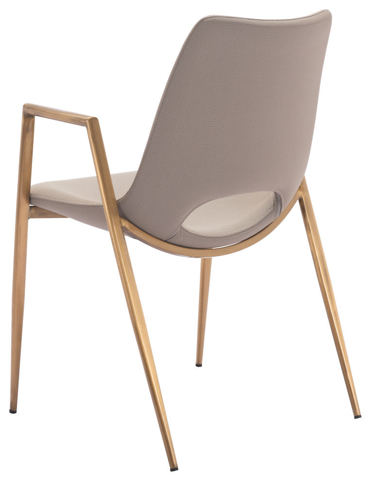 Desi Dining Chair (Set of 2) Beige & Gold