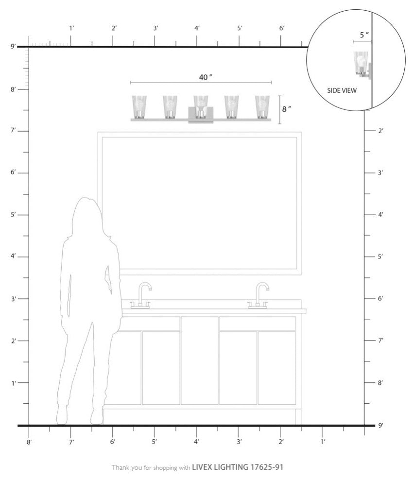Cityview 5 Light Brushed Nickel Extra Large Vanity Sconce With Clear Glass