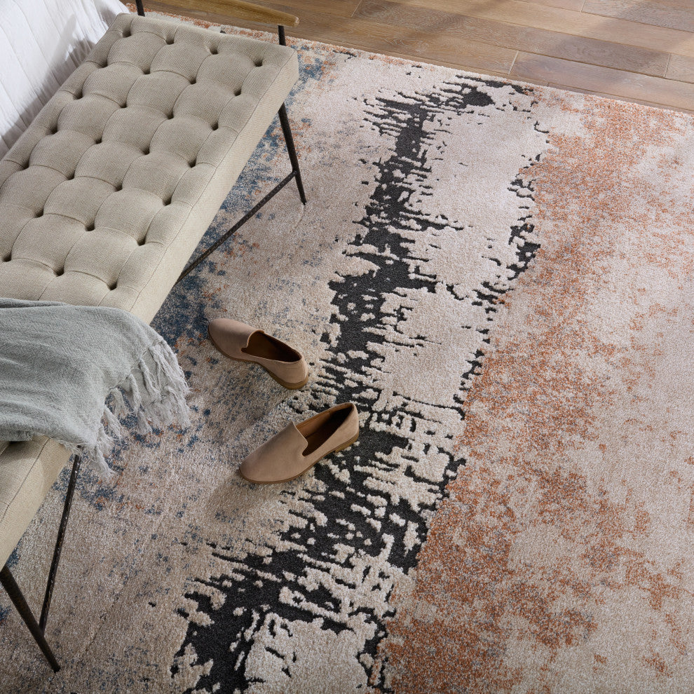Jaipur Living Sobia Abstract Tan/ Blue Area Rug 9'3"X13'