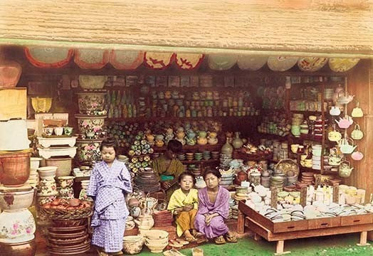 Porcelain and Pottery Shop - Canvas Poster 20" x 30"