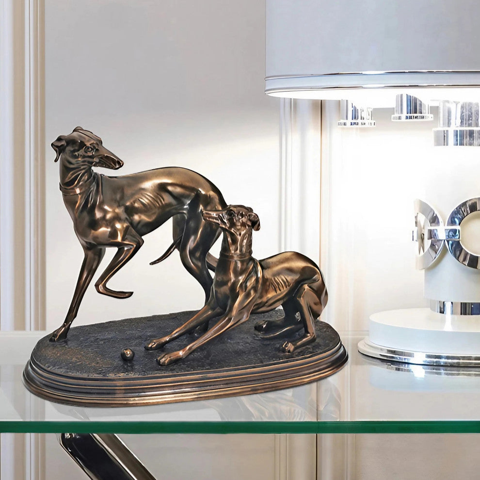 Jiji and Giselle Whippets Sculpture