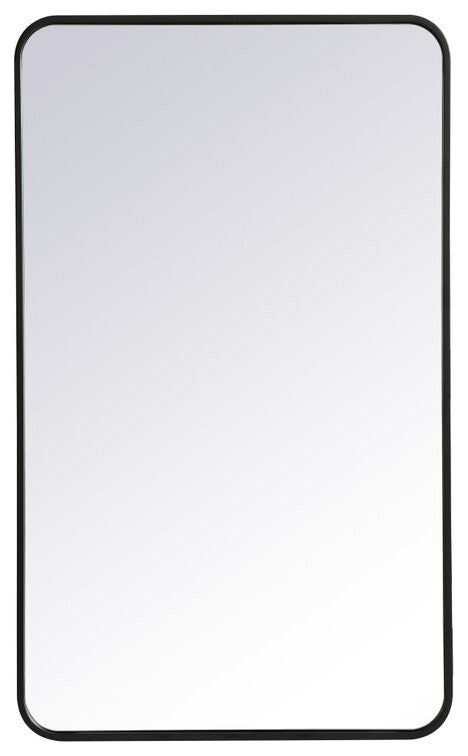 Elegant Decor MR802440BK Soft Corner Metal Rectangular Mirror, 24"x40"
