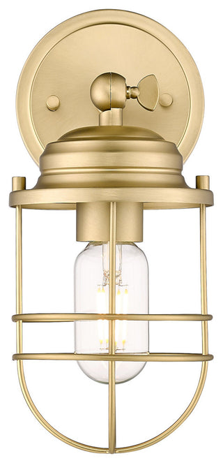 Golden Lighting 9808-1W Seaport 11" Tall Bathroom Sconce - Brushed Champagne
