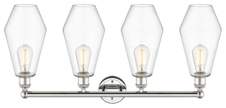Cindyrella 4-Light 34" Bath Vanity Light, Polished Nickel, Clear Shade