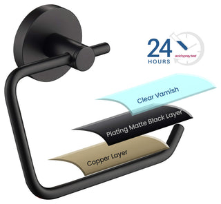Circular Toilet Paper Holder, Matte Black