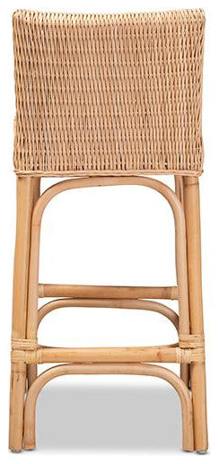 Athena Modern Natural Finished Rattan Counter Stool