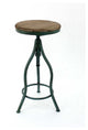 HomeRoots 19" x 18.5" x 32" Teal, Vintage, Metal Frame And Wood Top - Bar Stool
