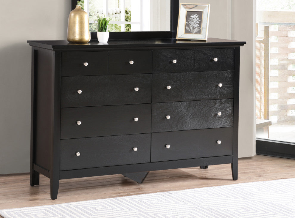 Simeon 8-Drawer Dresser, Black