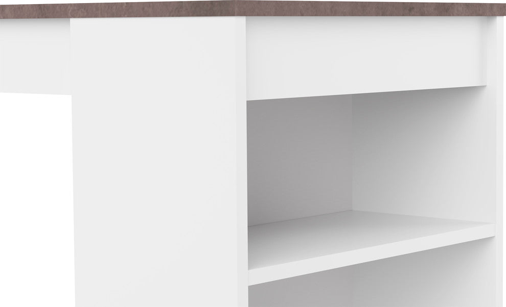 Aravis Dining Bar Table, White, Concrete
