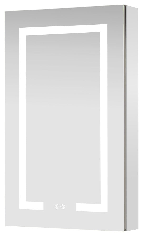 Santona Wall Medicine Cabinet, Frameless LED Mirror, Silver, 20"w X 32"h