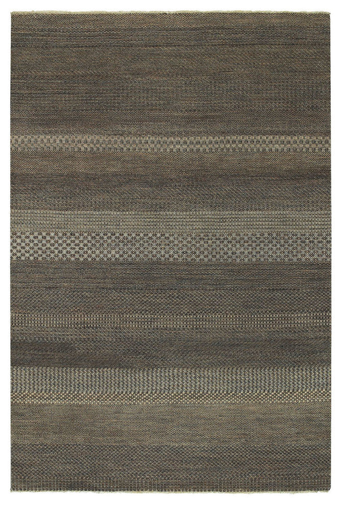 Alameda Hand Knotted Rectangle Rug, Dark Caramel, 10'x14'