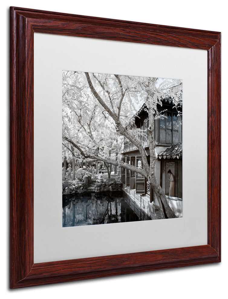 Philippe Hugonnard 'Reflections' Art, Wood Frame, White Matte, 16"x16"