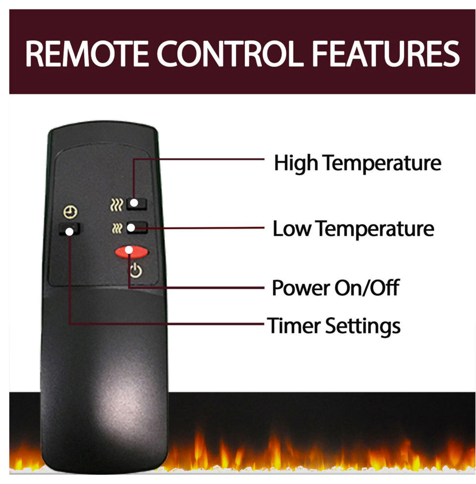 Sofia 57-In. Electric Fireplace With 1500W Log insert, Deep Log Insert