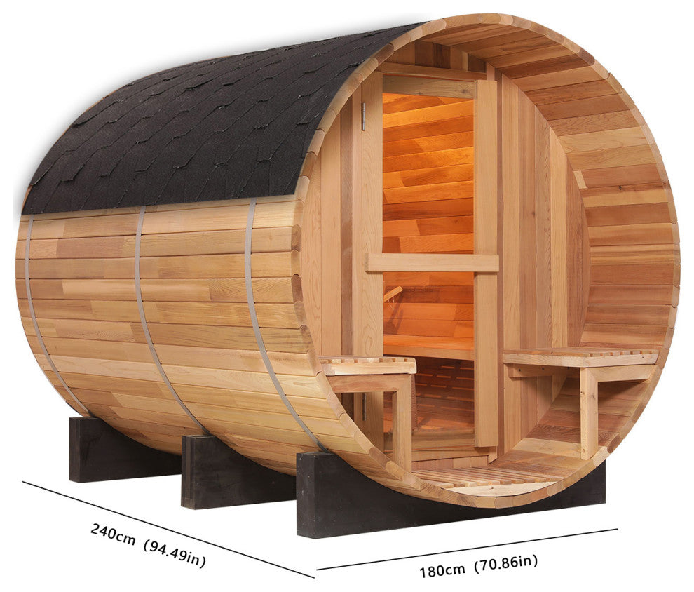 6-Person Patchwork Red Cedar Traditional Steam Sauna