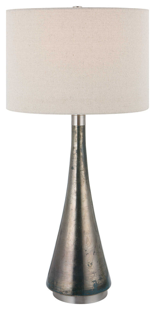 Image showcasing Contour Metallic Glass Table Lamp