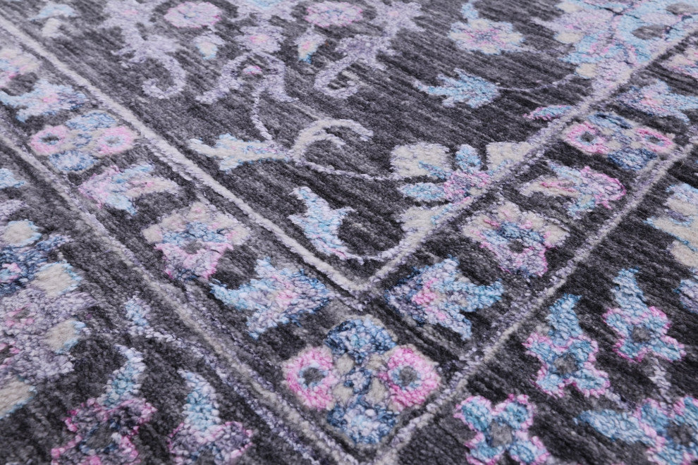9' 11" X 14' 0" Wool and Silk Persian Hand Knotted Rug Q9009