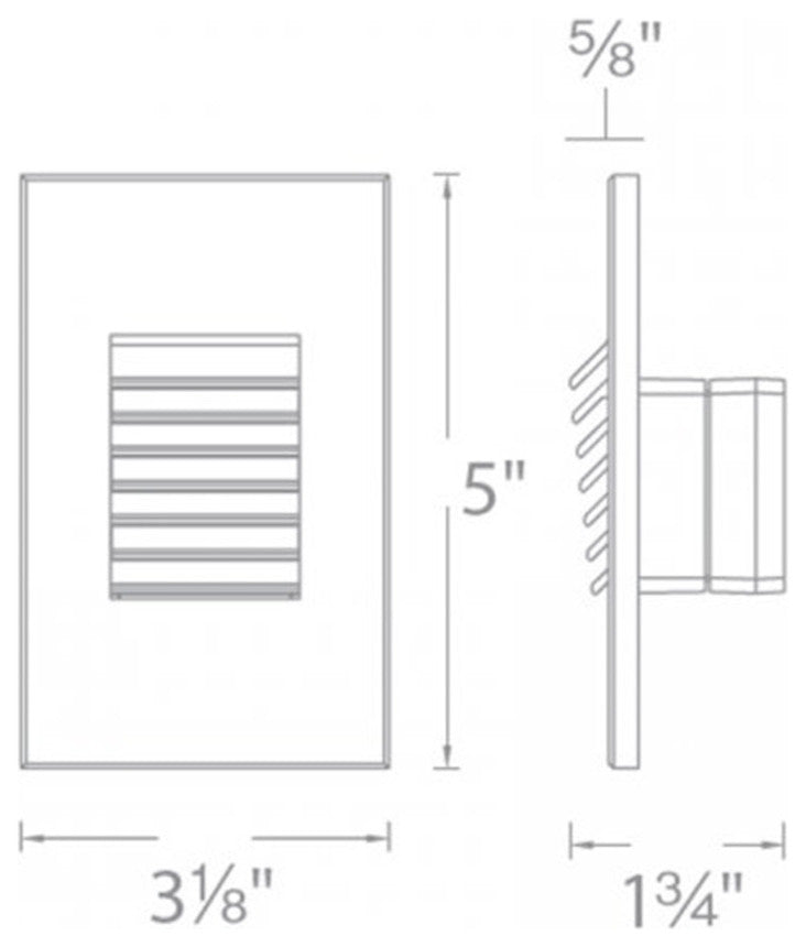 LED Vertical Louvered Step and Wall Light, Black
