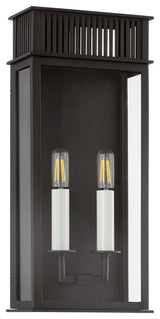 Gridley 2-Light Exterior Wall Sconce, Textured Black