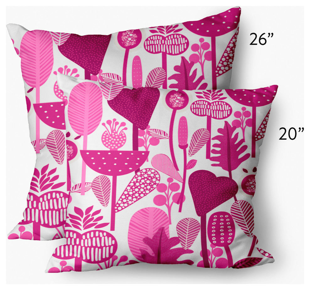 Flower Forest Decorative Throw Pillow, Orchid, 26"x26"