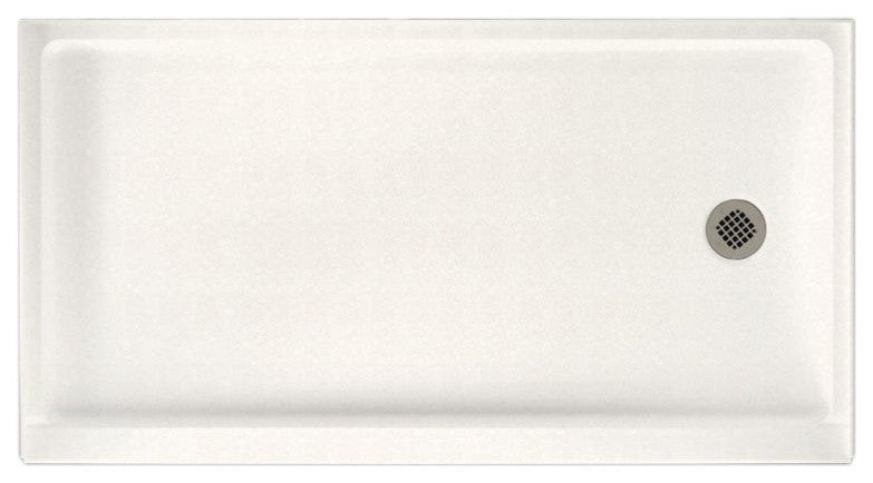 Swan 60x32x4 Solid Surface Shower Base, Right Drain, Tahiti Ivory