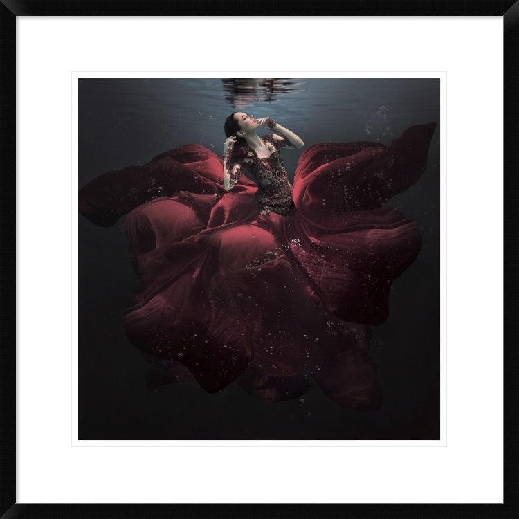 "The Lady In Red" Framed Digital Print by Martha Suherman, 26"x26"