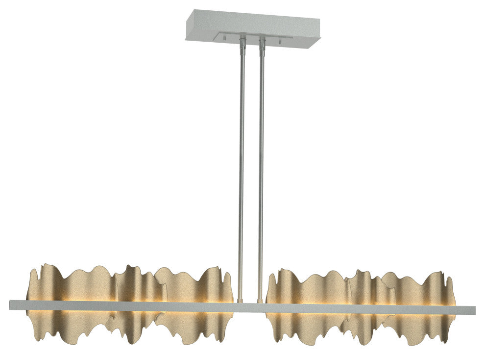 Hildene Large LED Pendant, Vintage Platinum Finish, Soft Gold Accent