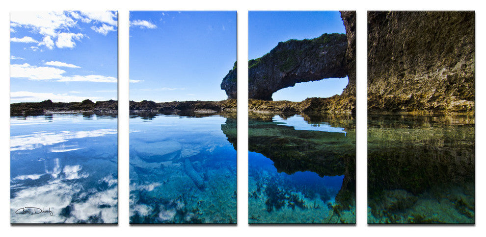 Ready2hangart Chris Doherty 'Aqua Rocks' 4-piece Canvas Wall Art
