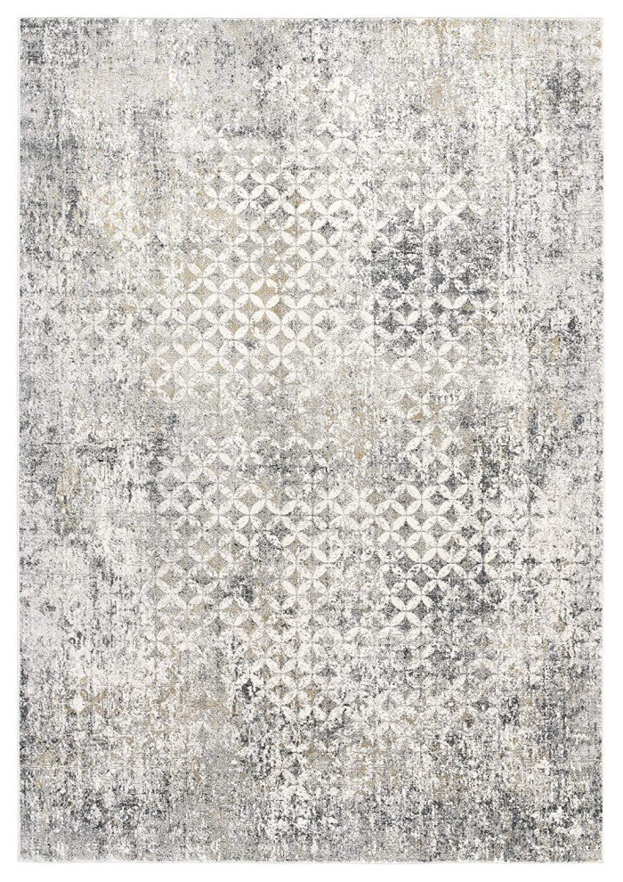 5' X 7' Gray and Ivory Abstract Area Rug