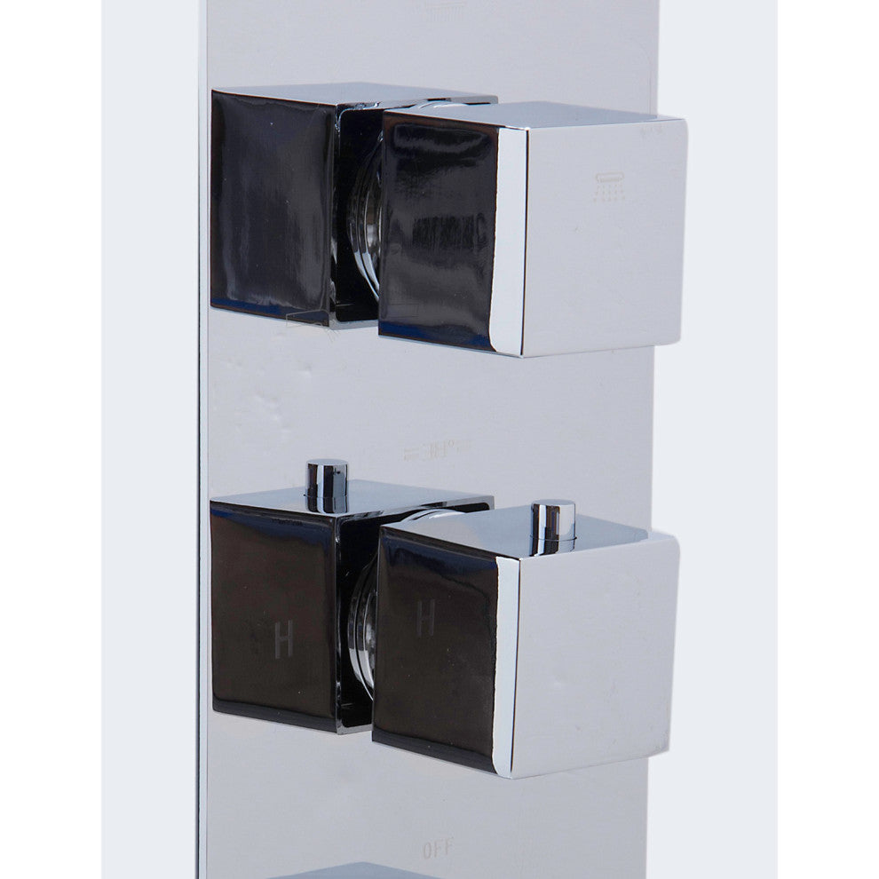 ALFI AB2801-PC Polished Chrome Concealed 3-Way Thermostatic Shower Mixer Square