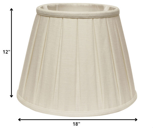 18" White Slanted Linen Lampshade with Box Pleat