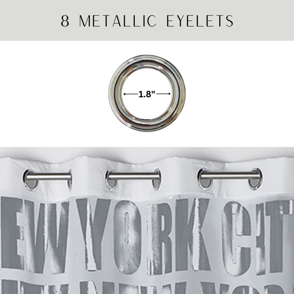 New York City Blackout Curtain Panel, Room Darkening Drapery, 102x55 Inch, Light Gray, 1 Panel
