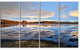 Approach To Dyrholaey Durign Sunrise, Seashore Canvas Print, 48"x28", 4 Panels