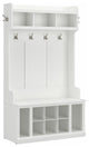 Woodland 40W Hall Tree and Shoe Bench w/ Shelves in White Ash - Engineered Wood