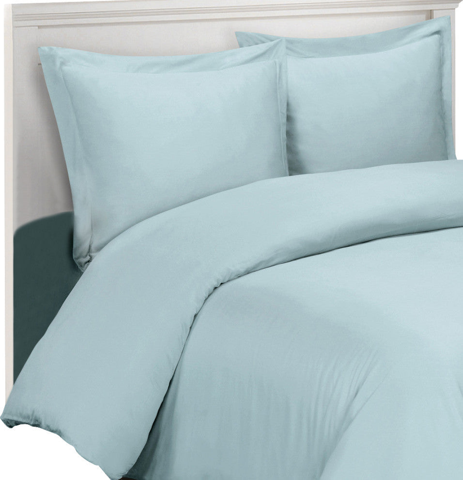 100% Bamboo Viscose Soft Duvet Cover Set, Blue, Full/Queen
