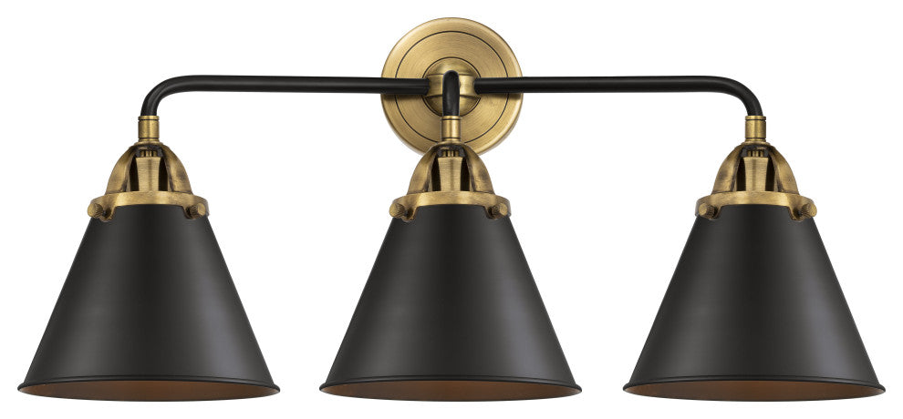 Innovations 288-3W-BAB-M13-BK 3 Light Vanity Light, Black Antique Brass