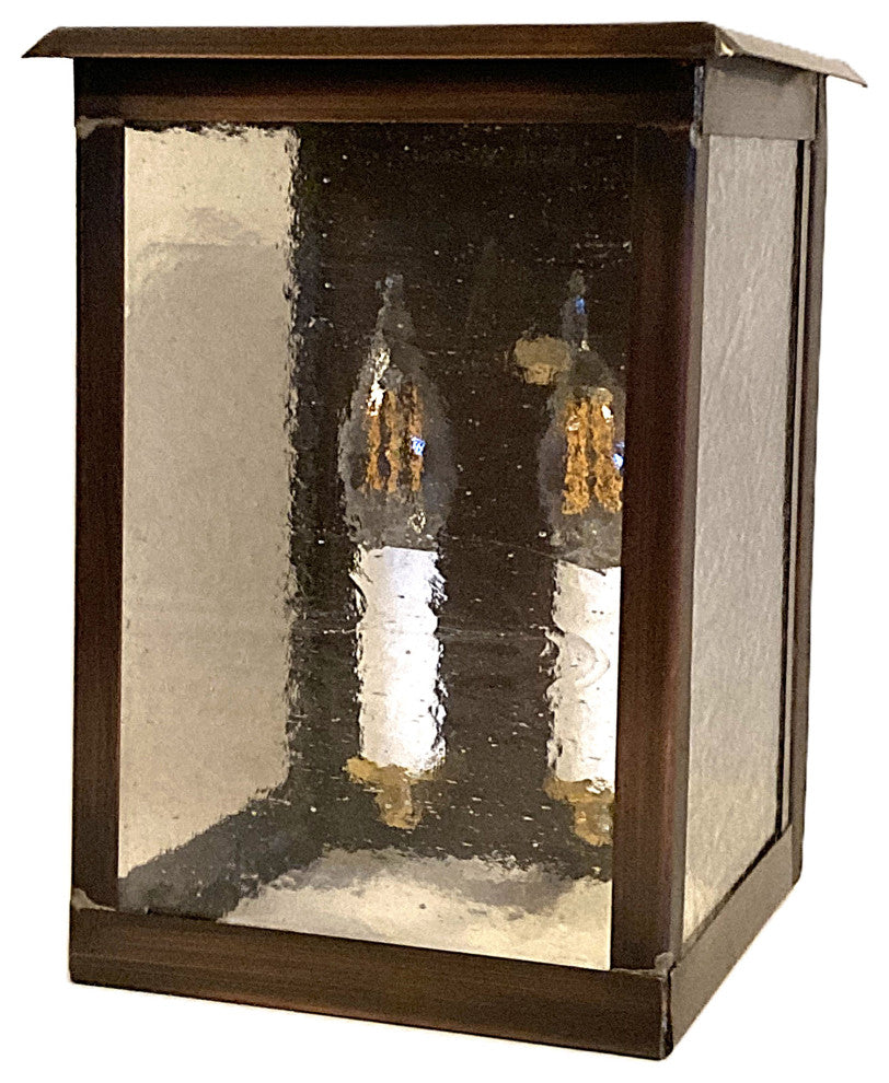 Medium Plateau03 solid copper wall lantern. Two up Lights. Handmade in USA.