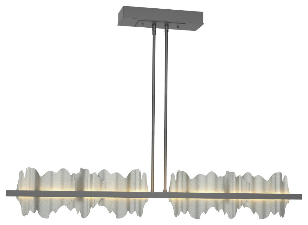 Hildene Large LED Pendant, Black Finish, Vintage Platinum Accent