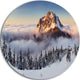Winter Mountain Landscape, Photo Large Disc Metal Wall Art, 11"