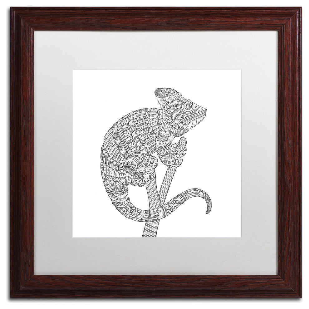 Filippo Cardu ''Spirit Animals 6'' Art, Wood Frame, White Mat, 16x16
