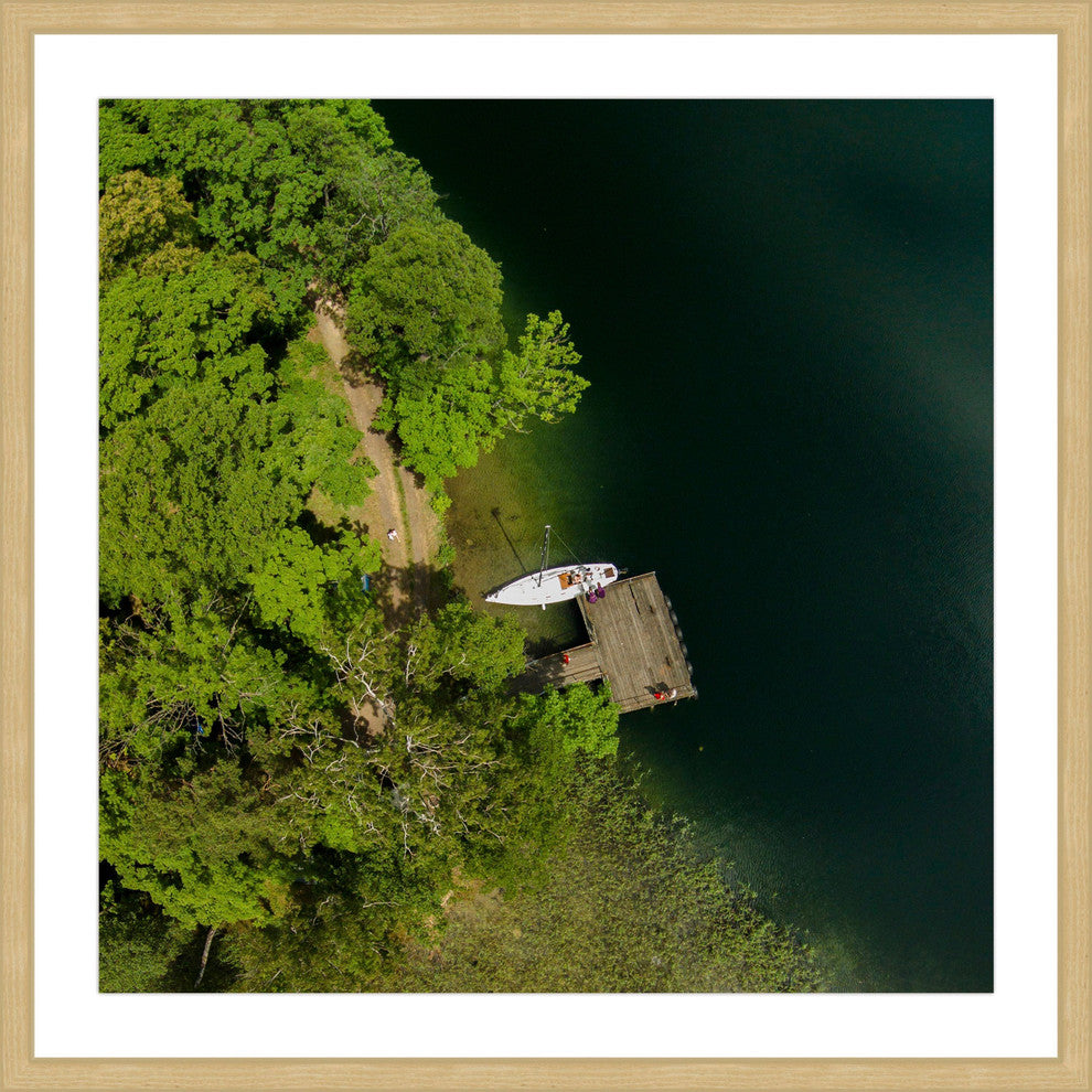 "Boat Dock" Framed Print by Karolis Janulis