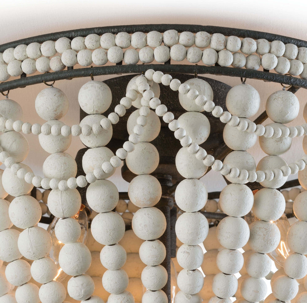 Malibu Flush Mount, Weathered White