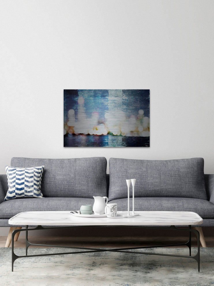 "City Scape" UV Ink Print on Brushed  Aluminum, 45"x30"
